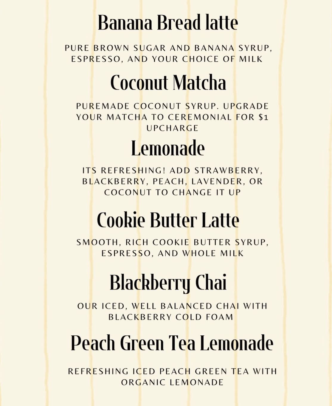 Seasonal Specialties 2026