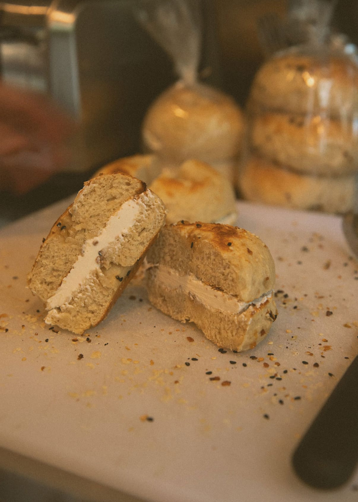 Bagel with cream cheese